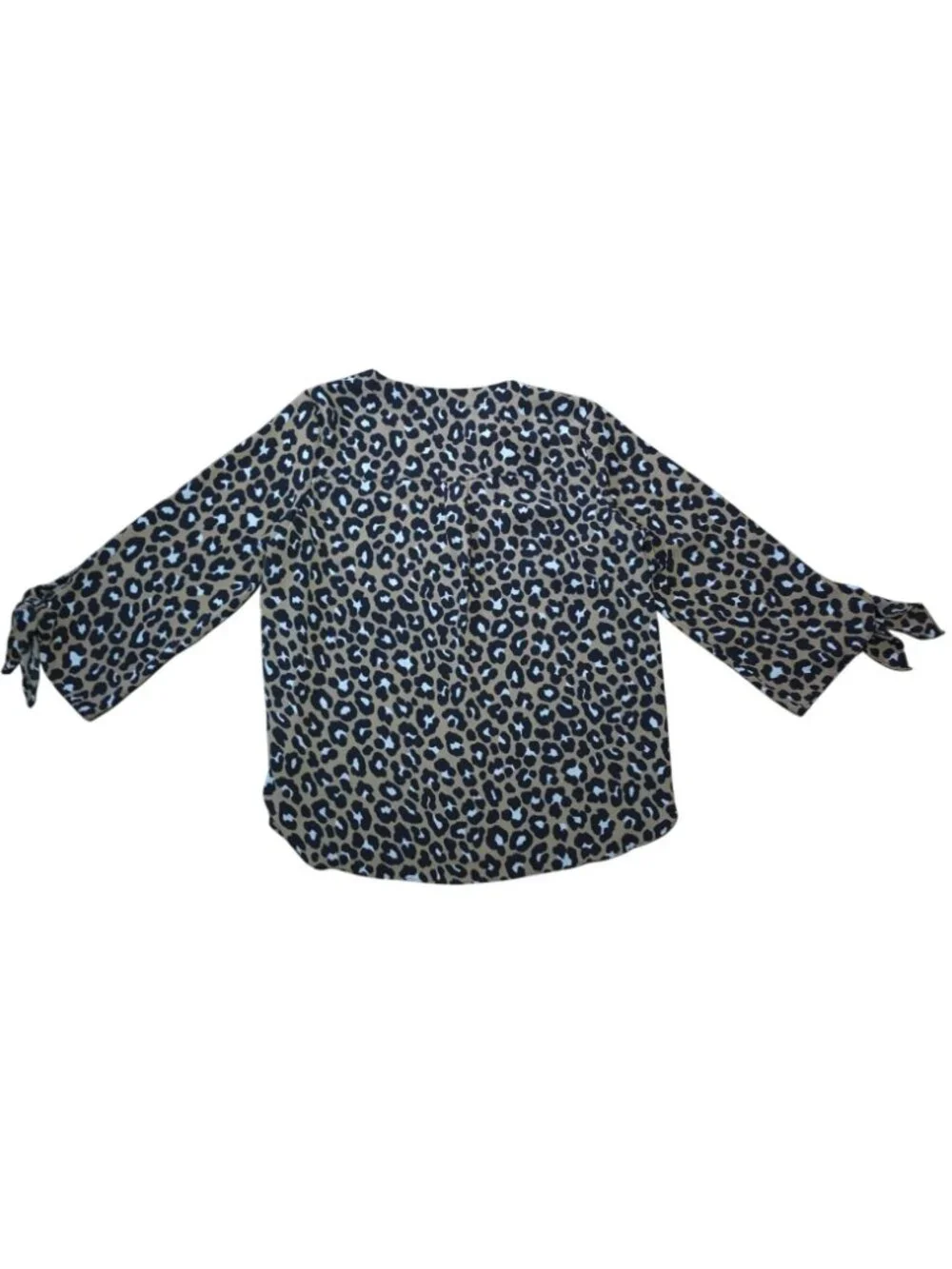 Michael Kors Leopard Print Blouse Tie Sleeve Womens Size M Animal Print Top.
